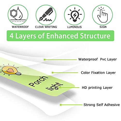 Glow In The Dark Switch Stickers Decals Luminous Light Switch Stickers Labels, 4 Sheets 4Inch Glow In The Dark Markers For Office School Kitchen Living Room Kids Room #TOP3