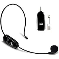 PELLOR UHF Micrófono Inalámbrico con Diadema, 2 en 1 para