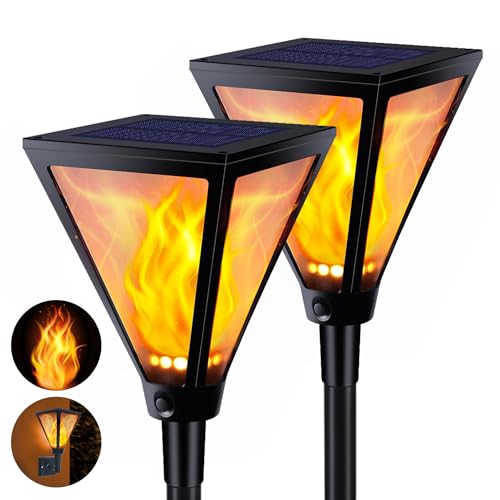 Toodour Solar Christmas Lights Outdoor, 2 Pack 94 LED Larger Solar Torch Lights with Flickering Flame, Waterproof Solar Powered Outdoor Lights Landscape Decorative Lighting for Christmas Decor