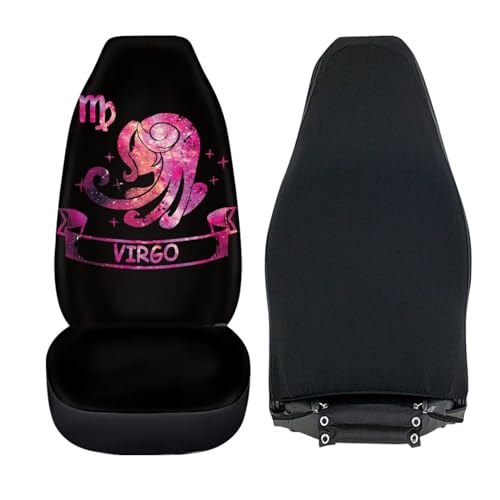 Horeset Car Seat Cover Set of 2 Virgo Print Accessories Interior Decor, Washable Soft Front Seat Protector Universal Fit Sedan Vehicle Truck - Thumbnail 5