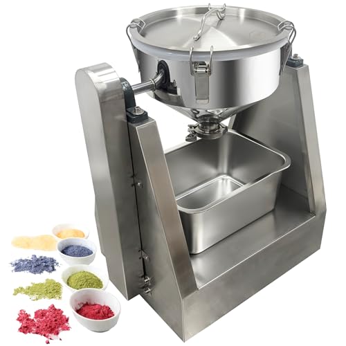 HayWHNKN 10L Electric Stainless Steel Powder Mixer, Lab Dry Powder Granular Materials Blender 110V with Digital Timer & Variable Speed Control, for Grain Chemical Ceramic Feed Industry Lab Use