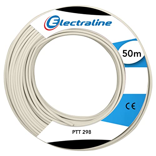 Electraline LMF901550894 Cable telefónico (PTT 298 ADSL 4P), Color Marfil, 50 m