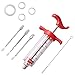 OBSGUMUJeringa de Cocina/jeringa de Carne, barbacoa de pavo adobado, incluye 5 agujas de acero inoxidable para carne y 1 cepillo de limpieza, para cocinar, hornear,accesorios para asar, 1.0 oz, 30 ml