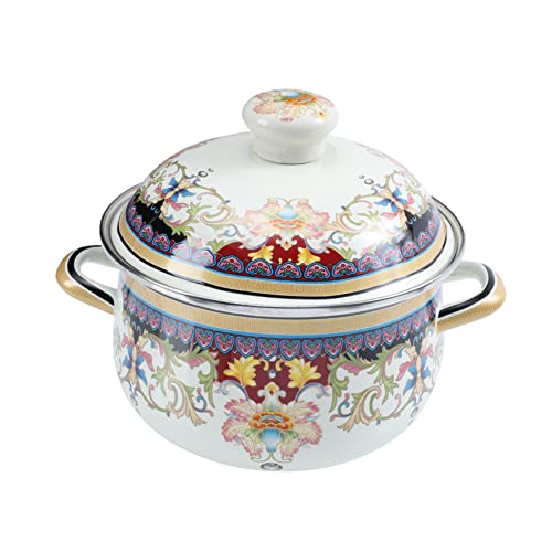 Cabilock Olla De Esmalte Para Guisar Cacerola Esmaltada Antiadherente Olla Práctica Para Sopas Utensilios De Cocina Para Cocina Casa