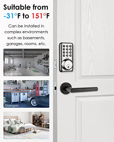 Teeho Tz001 Keypad Door Lock - Keyless Entry Electronic Lock - Smart Digital Lock With Keypads - Deadbolt Smart Lock - Ip54 Weatherproofing - Satin Nickel #TOP6