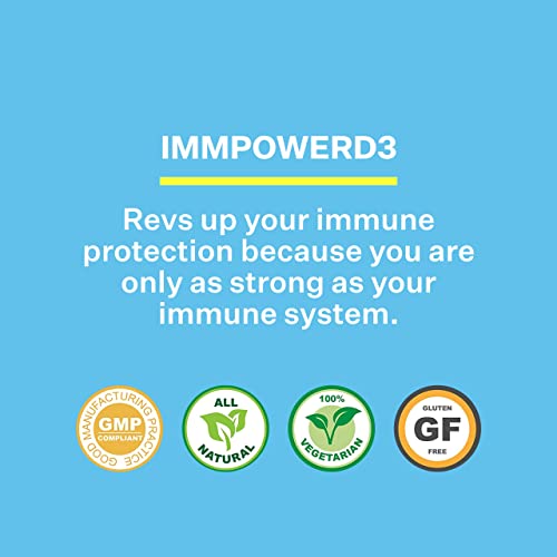 American Biosciences Immpowerd3 Ahcc Mushroom Extract Plus Vitamin D3 - Immune System Support For Adults - Supports Cytokine Function - 30 Vegetarian Capsules, 500Mg/Capsule #TOP5