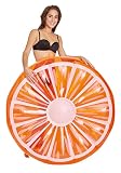 Luftmatratze Orange rund Ø 118 cm Schwimminsel Wassermatte Badeinsel für Pool