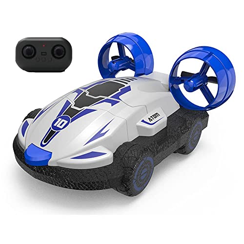 QIYHBVR 2 in 1 Remote Control Boat for Kids and Adults, 2.4GHz Amphibious RC Boats for Land, Pools and Lakes Speed Hovercraft Toys Gifts for Boys Girls