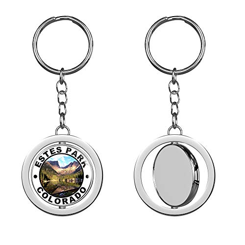 PRS Vinyl Round Estes Park Colorado (Natural Camp Hike Fish co Fishing) Keychain Spinning Round...