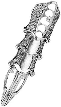 Silvery Claw Rings Full Finger Double Loop Activity Ring Punk Rock Gothic Knuckle Finger Ring for Men Women