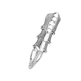Silvery Claw Rings Full Finger Double Loop Activity Ring Punk Rock Gothic Knuckle Finger Ring for Me
