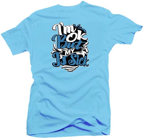 SNELOS Sneaker Matching Graphic T Shirt for Men Streetwear Cotton Tee Comfortable Casual Top for Sneaker Lovers - (Sick J's) Blue | Medium