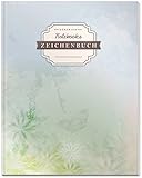 DÉKOKIND Zeichenbuch | DIN A4, 122 Seiten, Register, Vintage Softcover | Dickes Blanko-Notizbuch zum Selbstgestalten | Motiv: Pastellfarben