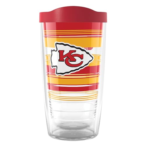 Image of Tervis NFL Kansas City Chiefs - Hype Stripes Made in USA Double Walled Insulated Tumbler Travel Cup Keeps Drinks Cold & Hot, 16oz, Classic
