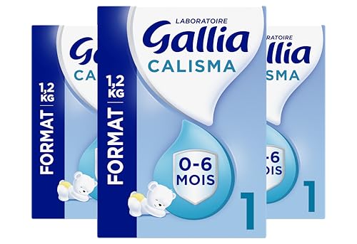 Laboratoire Gallia - Calisma 1er âge - Lait en Poudre pour Bébé - Lait Bébé de 0 à 6 Mois - Sans Huile de Palme - Dès La Naissance - Lot de 3x1,2kg