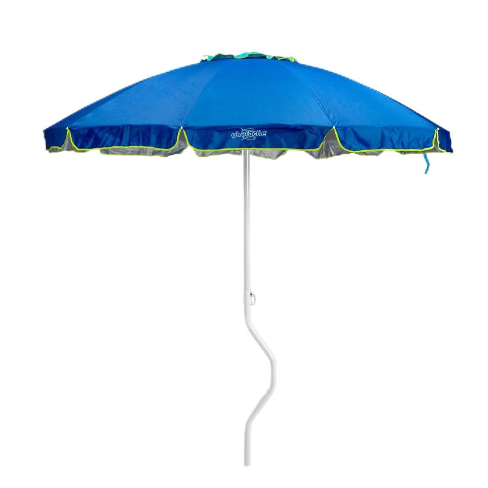 Ombrellone Spiaggia GiraFacile 220 Cm - Protezione UV Bianco Argento - Foto 6