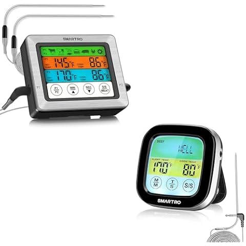 SMARTRO ST59 Digital Meat Thermometer and ST54 Digital Meat Thermometer Dual Probe for BBQ Grilling Cooking Cover