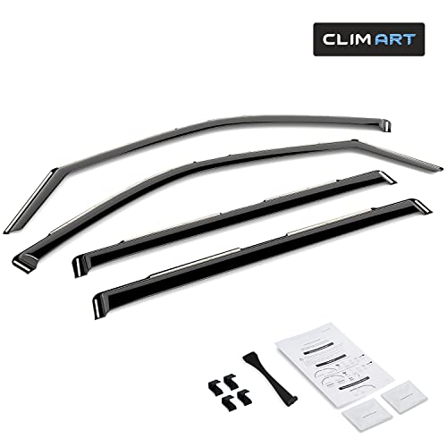 Image of CLIM ART in-Channel Incredibly Durable Rain Guards Compatible with Toyota Tundra 2022-2026 CrewMax, Original Window Deflectors, Vent Window Visors, Vent Deflector, 4 pcs. - 619471