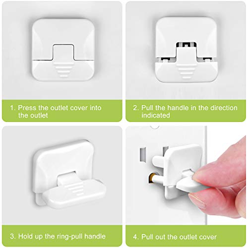 Outlet Covers Baby Proofing With Hidden Pull Handle (50 Pack) Plug Covers Prevent Electric Shock From The Source Of The Outlet Plug Child Proof Outlet Covers 3-Prong Child Outlet Protectors Outlet Cap #TOP5