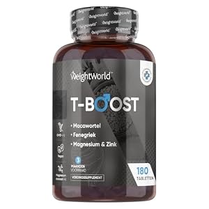 Natuurlijke Testosteron Booster – 8750+ mg – Met Maca, Fenegriek, D-asparaginezuur, Vitamine D3, Magnesium en Zink – 180 vegan tabletten voor 3 maanden voorraad – Van WeightWorld