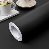practicalWs 15.7' x 236.2' Black Wallpaper Self Adhesive and Removable Peel and Stick Vinyl Film Stick Paper Easy to Apply Wall Coverings Shelf Home Decorative Liner Table and Door Reform