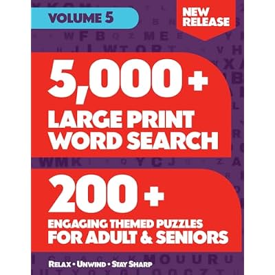 New Large Print Word Search Puzzle Book for Adults & Seniors Volume 5