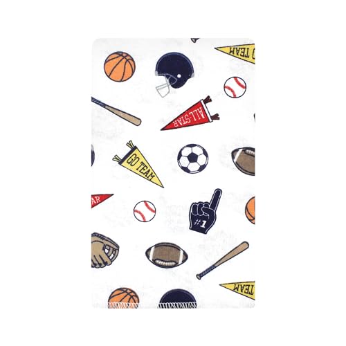 Image of Hudson Baby Unisex Baby Cotton Poly Flannel Burp Cloths, Sports Fan 10 Pack, One Size