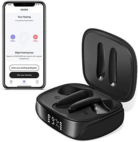 Hearing Aids for Seniors,ZDEER Hearing Aid with Bluetooth Earphones and Charging Case,16-Channel Hearing Amplifier with Noise Cancelling/Volume Control for Hearing Loss(1 Pair,Black)