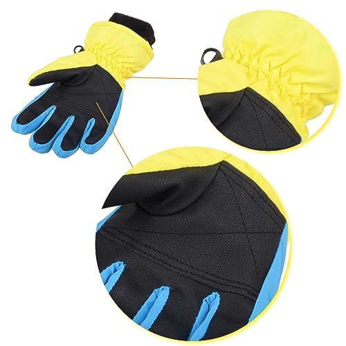 Image of TRIWONDER Kids Ski Snow Gloves Winter Cold Weather Snowboard Mittens Boys Girls (S, Yellow)