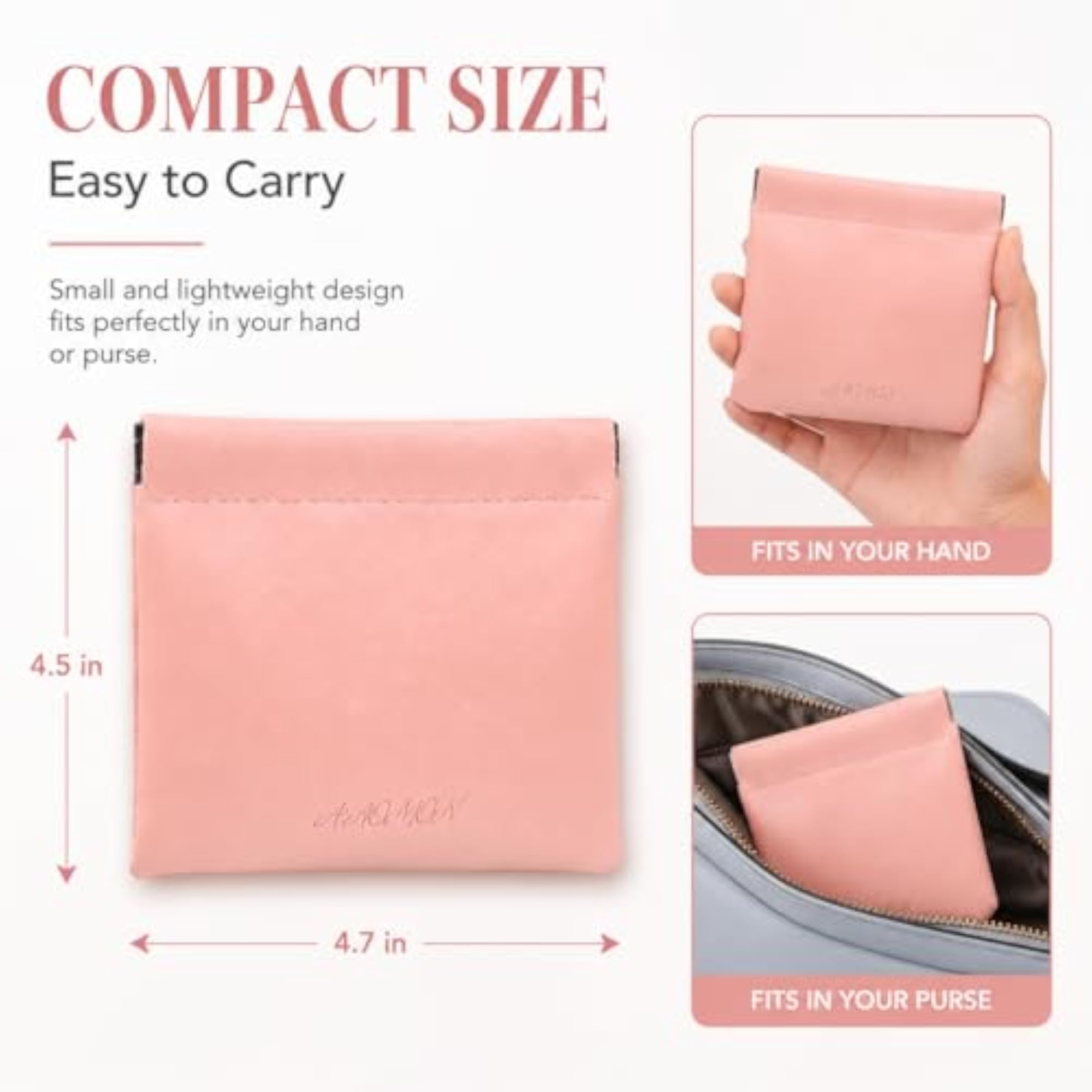 Mini Leather Coin Purse, Squeeze Pouch for Cards & Change