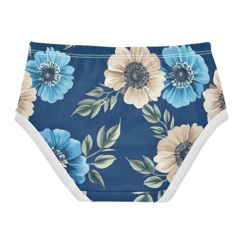 Fun Girls Underwear Toddler 2t Cotton Cute Panties Girl Painted Flowers Blue Beige Kids Briefs Undies2