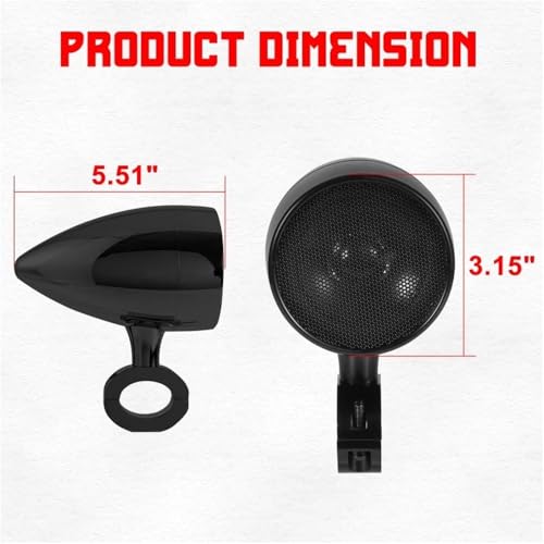 Parlante de manillar 3 pulg. para moto con audio inalámbrico miniatura 3