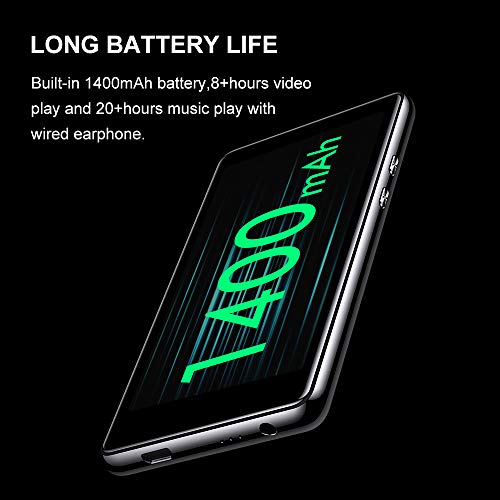 16GB MP3 Player with Bluetooth, Full Touchscreen HD Video Mp4 Mp3 Music Player with Speaker,FM Radio, Micro SD Slot, Headphones + Case Included, Expandable up to 128GB