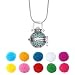 Aromatherapy Jewelry Necklace 316L Steel Material Locket Style Pendant Essential Oil Difusser 10 Colorful Cashmere Sustained Release Ball (Garden)