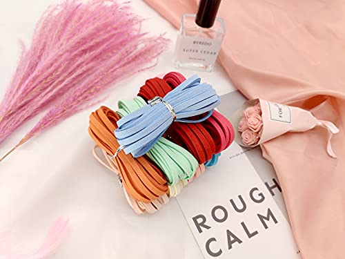 Pamir Tong 20 Colors 5Mm Suede Cord, 100 Yards Suede Lace Faux Leather Cord For Bracelet Necklace Beading & Jewerly Making Diy Crafts (100 Yards 20 Colors) #TOP3
