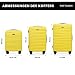 WITTCHEN Skyspeed Line Reisekoffer 3er Koffer-Set Rollkoffer Trolley Handgepäck Reisekofferset Hartschalenkoffer ABS Kombinationsschloss Teleskopgriff 4 Rollen Gelb Lufthansa/Eurowings/Ryanair...