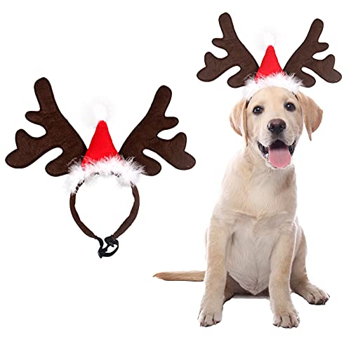 Disfraz Navideño para Perro con Cuernos de Reno Ajustable