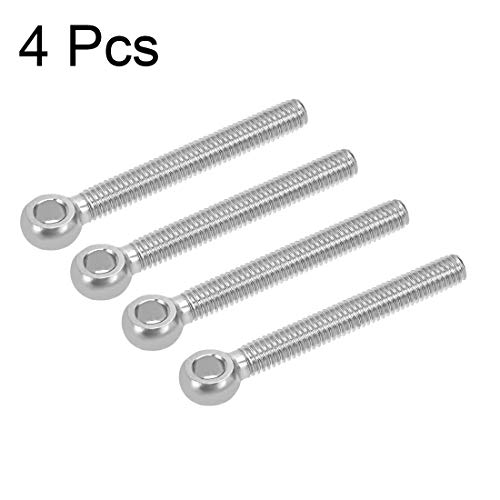 Image of uxcell M6 x 50mm 304 Stainless Steel Machine Shoulder Lift Eye Bolt Device 4pcs