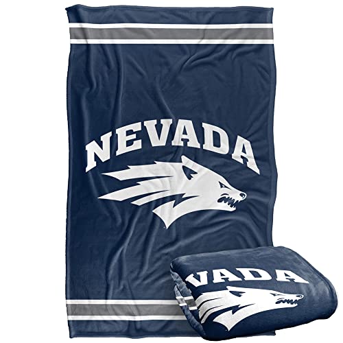 University of Nevada Wolf Pack Blanket, 36"x58", Primary Logo Stripes, Silky Touch Super Soft Throw
