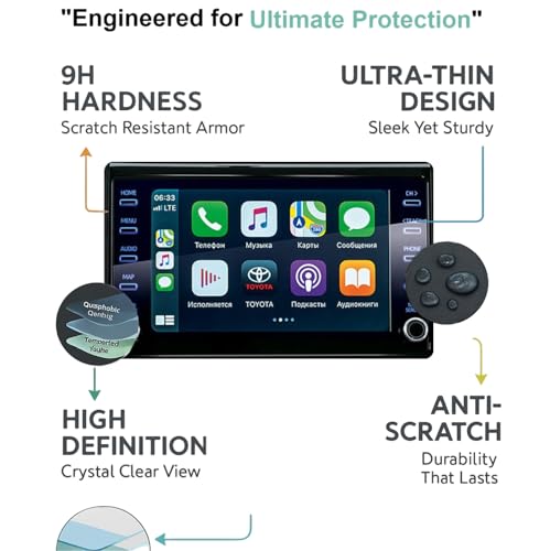 Image of Wisely Premium Screen Guard for Toyota Innova Crysta 2023 GX V-X ZX FACELIFT 8-Inch Display Car Infotainment System Protector Accessories, Touch Responsive, HD Clear, Easy Installation