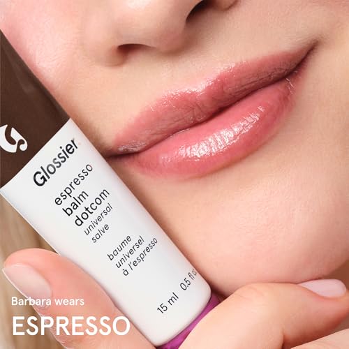 Image of Glossier Balm Dotcom Hydrating Tinted Lip Balm - Universal Salve, Up to 12Hr Moisture for Dry Lips, Cuticles & Skin - Lanolin, Beeswax & Castor Oil - Espresso, Mocha Tint, 15ml