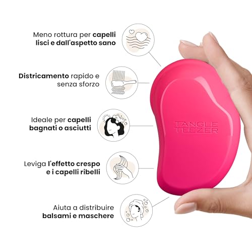 Tangle Teezer | The Original Detangling Hairbrush | Perfect for Wet & Dry Hair | Two-Tiered Teeth & Palm-Friendly Design | For Glossy, Frizz-Free Locks | Effervescenza Rosa - 4