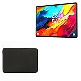 BoxWave Case Compatible with TCL NxtPaper 14 - QuickZip PlushSuit, Dual Zipper Sleeve Pouch Case with Soft Interior - Jet Black