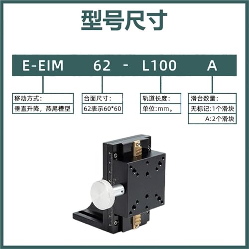 Mesa de eje Z manual E-EIM62-L100 para un control posicional vertical fluido y exacto 4