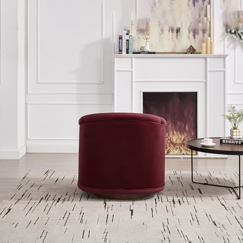 Sillón Giratorio Moderno Piel Sintética Rojo miniatura 7