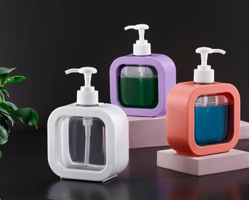 Image of 300ML Liquid Soap Dispenser | Refillable Pump Bottle for Hand Wash, Dish Wash, Shampoo, Conditioner, Shower Gel | Bathroom & Kitchen Use | Transparent Plastic | Pack of 2
