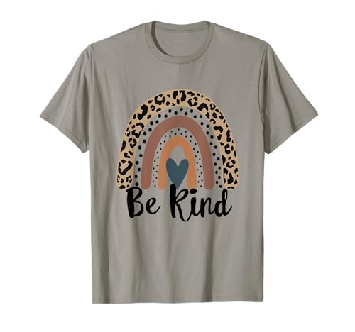 Be Kind Leopard Rainbow Kindness ispira le ragazze ad essere Maglietta