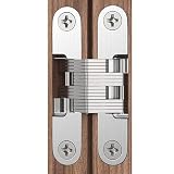 Cerniere a scomparsa – Hardware resistente a 180 gradi | Cerniera invisibile in lega di zinco | Staffa nascosta pieghevole per interni, casa, libreria, bagno, camera da letto, armadio