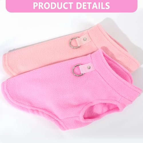 Image of 2 Pack Dog Sweater with Leash Ring Winter Warm Pet Sweater Thick Clothes Coat Fleece Dog Sweaters for Small Dogs Girl Boy for Chihuahua, French Bulldog, Dachshund, Medium(7-10lbs)