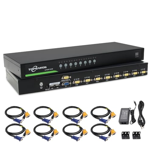 8-Port VGA Rack Mount KVM Switch with 8 Cables, 2048x1536